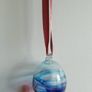 Handblown Glass Hanging Ornament in Blue, Aqua & Purple Image 3