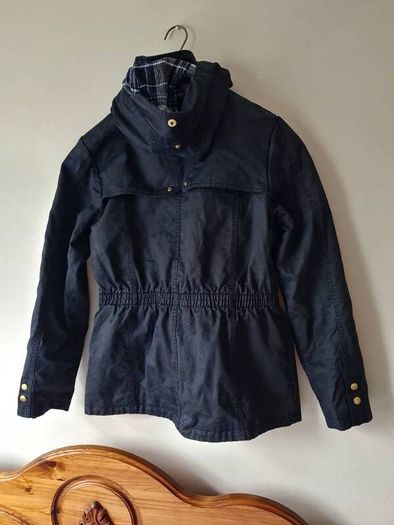 Diesel waxed style parka coat size small pit to pit 18" Navy Cotton/polyester In excellent condition