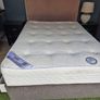Bed frame, mattress, headboard, 2 night stands and lamp Image 2