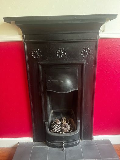 Antique Victorian / Edwardian Cast Iron Fireplace Insert