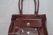 KNOMO HELENA Brown Leather Large Luxury Womens Briefcase