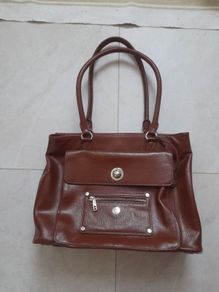 KNOMO HELENA Brown Leather Large Luxury Womens Briefcase