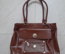 KNOMO HELENA Brown Leather Large Luxury Womens Briefcase