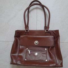KNOMO HELENA Brown Leather Large Luxury Womens Briefcase