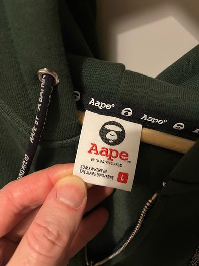 Aape (by Bathing Ape) Green Zip Hoodie (size: L)