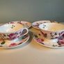 Dora Papis  vintage pink roses fine china trio very pretty Image 3