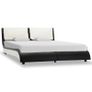 Bed Frame Black and White Faux Leather 135x190 cm Image 2