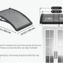 Polycarbonate Door Canopy 61 x 60cm Smoke Grey Front Door & Window Awning Image 3