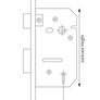 Yale 5 Lever Polished Chrome Mortice Sashlock 76mm Case - 57mm Backset Image 2