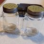 Salt & Pepper, Small, Cute, Glass Jars (new). Image 2