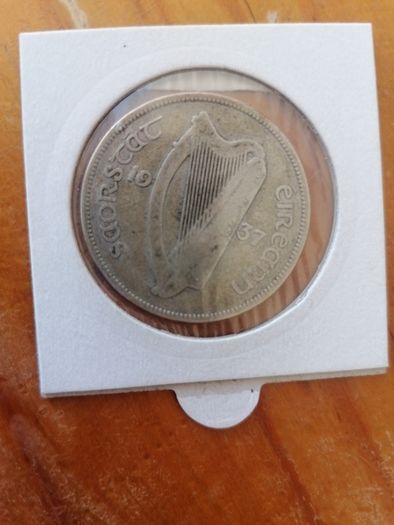 1937 Ireland Silver Half Crown Coin