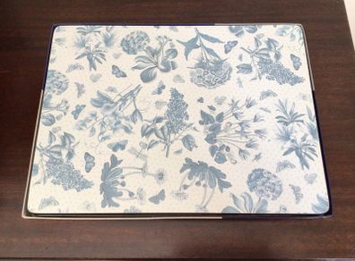 4 Pimpernel Extra large Blue and white floral place mats 16"x12"