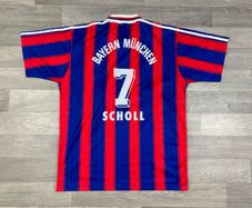 Genuine Vintage 1995 Adidas Bayern Munich Home Mehmet Scholl Jersey Shirt Mens Large