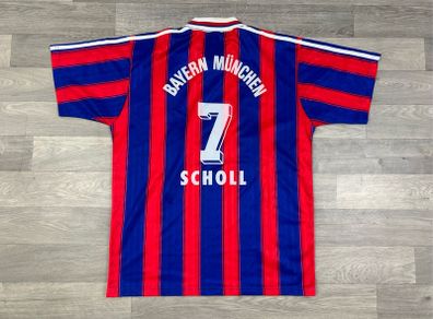 Genuine Vintage 1995 Adidas Bayern Munich Home Mehmet Scholl Jersey Shirt Mens Large