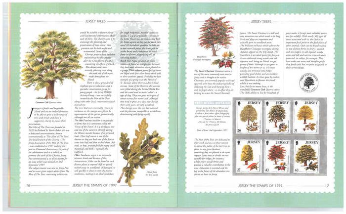 1997 Jersey (Channel Islands) Stamp Year Book (softback) issued by Jersey Post with 14 images of contents
