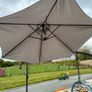 Large parasol and two weights. Bought for 170 last summer. Selling due to getting a pergola installed Image 3