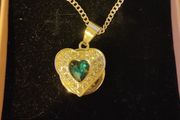 Rosegold Emerald Heart necklace