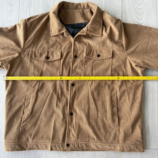 Mens 4XL Brown Corduroy Lined Trucker Jacket