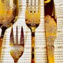 New Gold cutleru 5 pc x 10 sets Dining knife Fork Spoon Dessert spoon Salad fork Image 3
