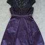 Karen Millen Purple Black Signature Elegant Lace Satin Pleat Skater Dress Image 8