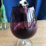 Vintage Brandy Glass with Hanging Cat Ornament Image 5