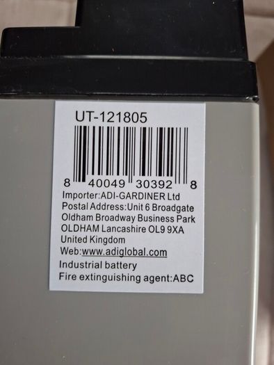 Ultratech Ut-1270 12v - 18ah Lead Acid Rechargeable 20hr Battery Brand New  !