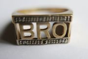 Vintage Men's 9ct Gold On 925 Silver 4.8g Hallmarked 925 Bro Ring Size V