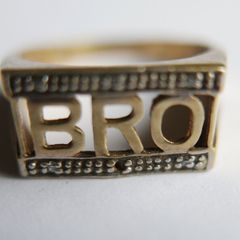Vintage Men's 9ct Gold On 925 Silver 4.8g Hallmarked 925 Bro Ring Size V