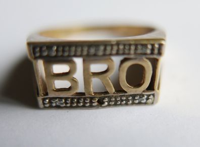 Vintage Men's 9ct Gold On 925 Silver 4.8g Hallmarked 925 Bro Ring Size V