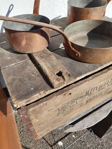 Vintage Copper Saucepans (3)