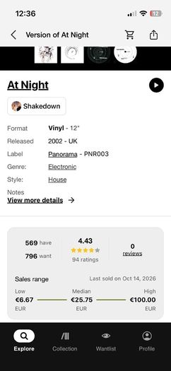 Shakedown at night 12" vinyl