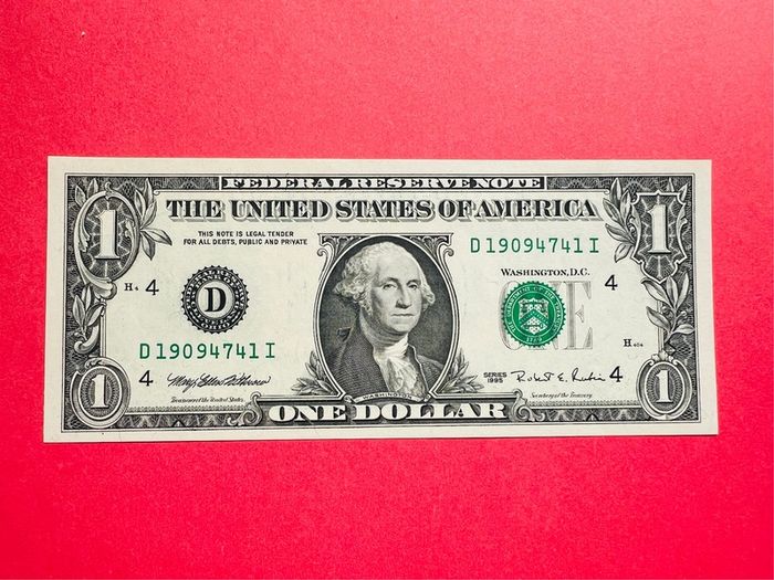 Usa  1 Dollar.  1995. Letter  ( D4 ) Cleveland   UNCIRCULATED