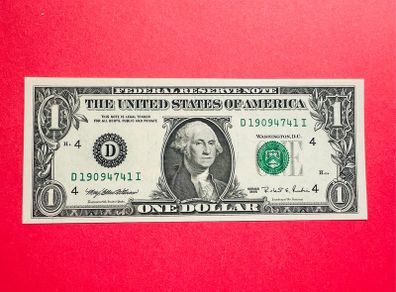 Usa  1 Dollar.  1995. Letter  ( D4 ) Cleveland   UNCIRCULATED