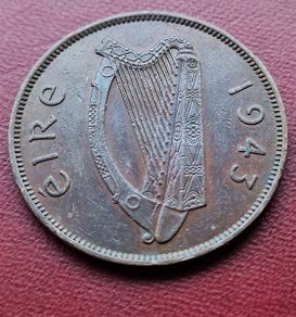 Ireland 1943 1 penny excellent bronze coin
