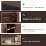 Sideboard, Buffet Storage Cabinet for Living Room, Kitchen Cupboard with Tambour Sliding Door, Storage Unit for Modern Home Dinning Room,Walnut Image 4