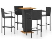 5 Piece Garden Bar Set Black