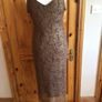 Vintage Dorothy Perkins long line Brown and Gold lacey Party dress Size 18 postage included Image 3