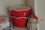 Christmas Bowls And Vintage Santa