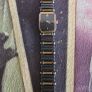 Vintage 1980s Pulsar Quartz Ladies Watch,  Black & Gold Two-Tone, New Battery Image 3