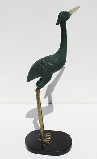 Vintage Brass Stork Figurine on marble base