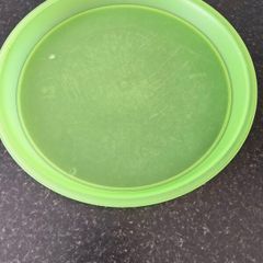 large round plastic tray