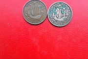 2 British Halfpennies in Sequence 1942/1943