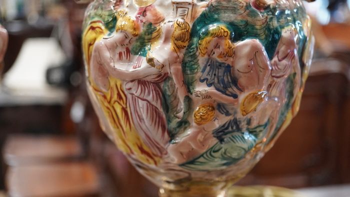 Pair of Mid-Century Italian Capodimonte Angel Table Lamps