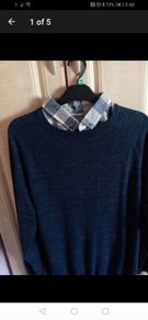 mens jumper with built-in collor detail