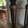 Vintage Pair of Elements Resin Pillar Candle HolderWITH COPPER FINSHE. Image 7