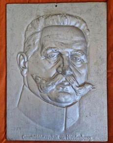 Heavy cast metal plaque , german ww1 , Field Marshal paul von hindenburg