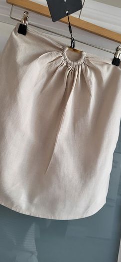 PLT stone linen feel ring front mini skirt Sz 6UK - Bnwt