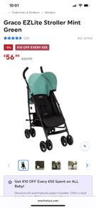 Graco elite stroller mint green , barely used.