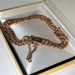Vintage 18ct Gold Unisex Double-Curb Bracelet