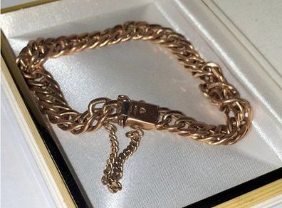 Vintage 18ct Gold Unisex Double-Curb Bracelet